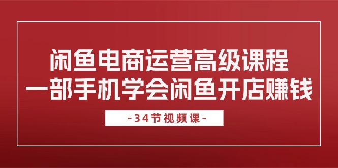 （10686期）闲鱼电商运营高级课程，一部手机学会闲鱼开店赚钱（34节课）插图