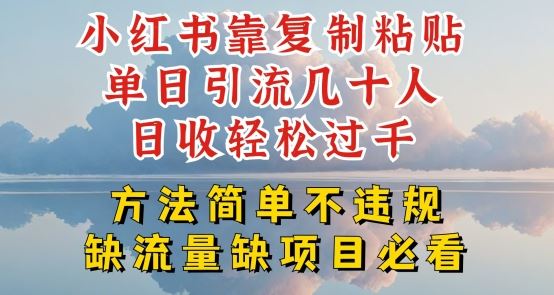 小红书靠复制粘贴单日引流几十人目收轻松过千，方法简单不违规【揭秘】插图