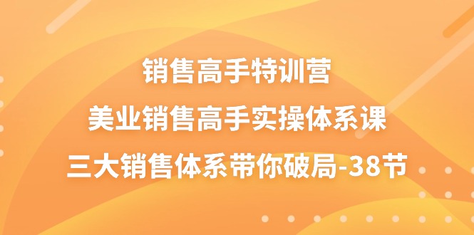 （10939期）销售-高手特训营，美业-销售高手实操体系课，三大销售体系带你破局-38节插图