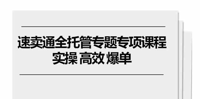 速卖通全托管专题专项课程，实操 高效 爆单（11节课）插图