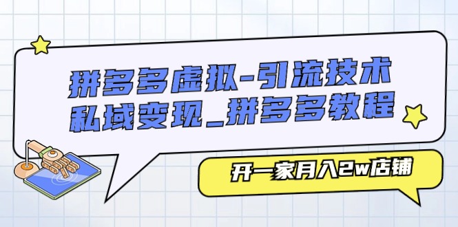 （11054期）拼多多虚拟-引流技术与私域变现_拼多多教程：开一家月入2w店铺插图