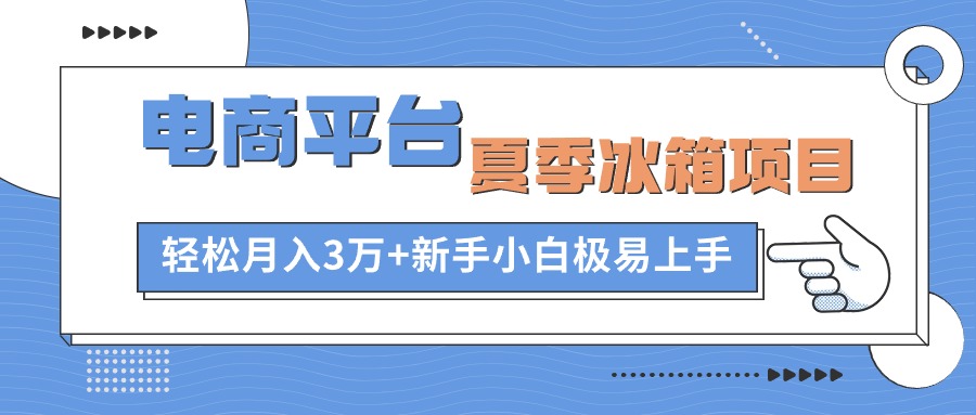 （10934期）电商平台夏季冰箱项目，轻松月入3万+，新手小白极易上手插图