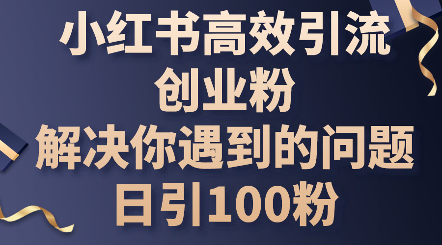 （10929期）小红书高效引流创业粉，解决你遇到的问题，日引100粉插图