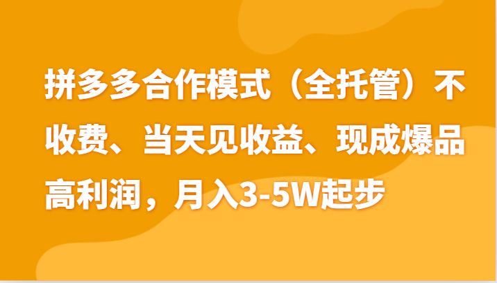 zui新拼多多模式日入4K+两天销量过百单，无学费、老运营代操作、小白福利插图