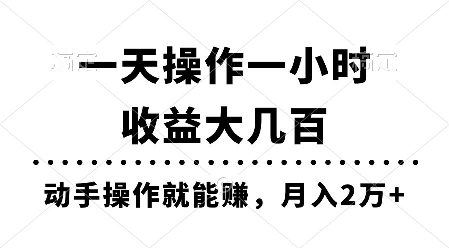 （11263期）一天操作一小时，收益大几百，动手操作就能赚，月入2万+教学插图