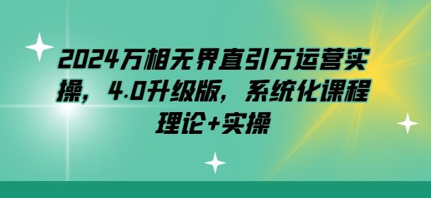 2024万相无界直引万运营实操，4.0升级版，系统化课程 理论+实操插图