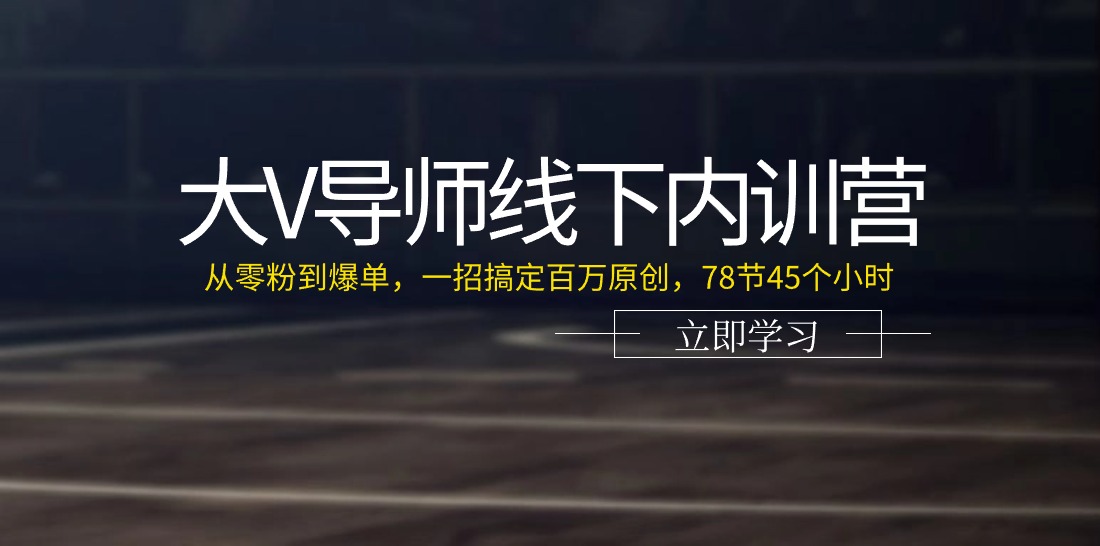 （11261期）大V导师线下内训营：从零粉到爆单，一招搞定百万原创，78节45个小时插图