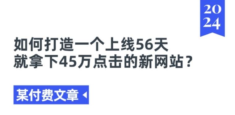 某付费文章《如何打造一个上线56天就拿下45万点击的新网站?》插图