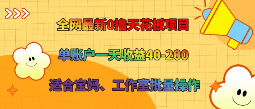 全网zui新0撸天花板项目 单账户一天收益40-200 适合宝妈、工作室批量操作插图