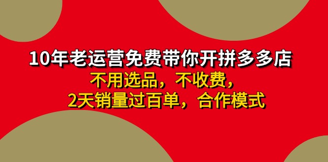 （11853期）拼多多 zui新合作开店日收4000+两天销量过百单，无学费、老运营代操作、…插图