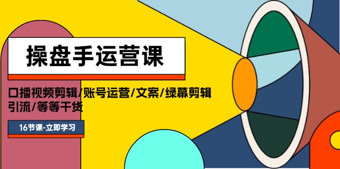 （11803期）操盘手运营课程：口播视频剪辑/账号运营/文案/绿幕剪辑/引流/干货/16节插图