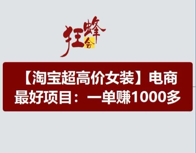 淘宝超高价女装项目，电商zui好赛道，一单赚1000多插图