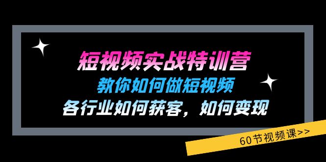 短视频实战特训营：教你如何做短视频，各行业如何获客，如何变现 (60节)插图