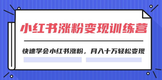 2024小红书19天涨粉变现特训营，快速学会小红书涨粉，月入十万轻松变现（42节）插图