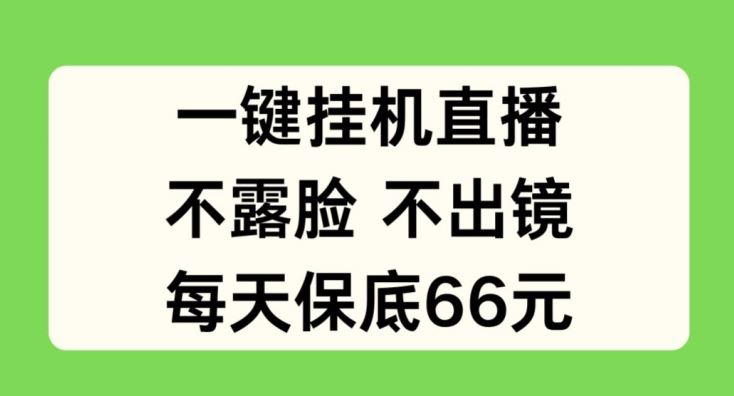 一键挂JI直播，不露脸不出境，每天保底66元【揭秘】插图