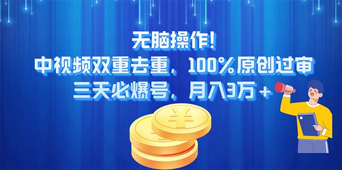 （11353期）无脑操作!中视频双重去重，100%原创过审，三天必爆号，月入3万+插图