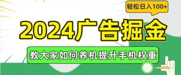 2024广告掘金，教大家如何养机提升手机权重，轻松日入100+【揭秘】插图