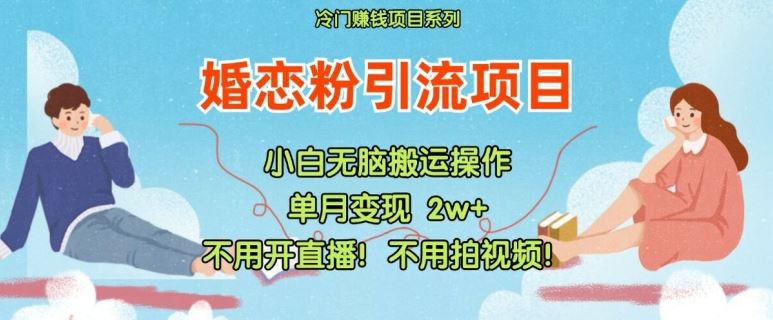 小红书婚恋粉引流，不用开直播，不用拍视频，不用做交付【揭秘】插图