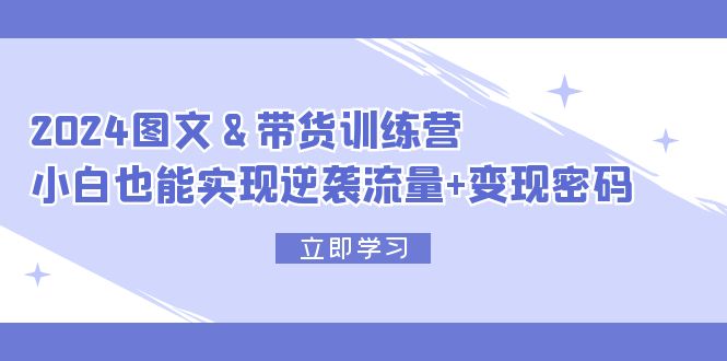 （12137期）2024 图文+带货训练营，小白也能实现逆袭流量+变现密码插图