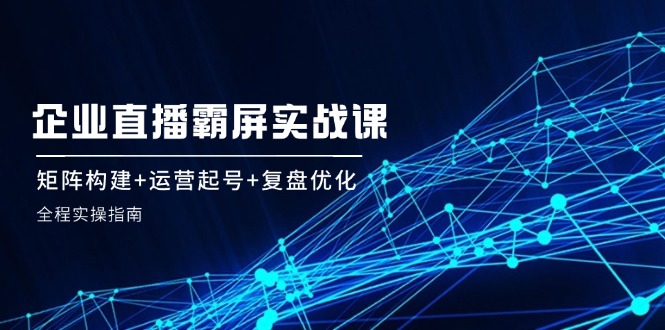 （12338期）企 业 直 播 霸 屏实战课：矩阵构建+运营起号+复盘优化，全程实操指南插图