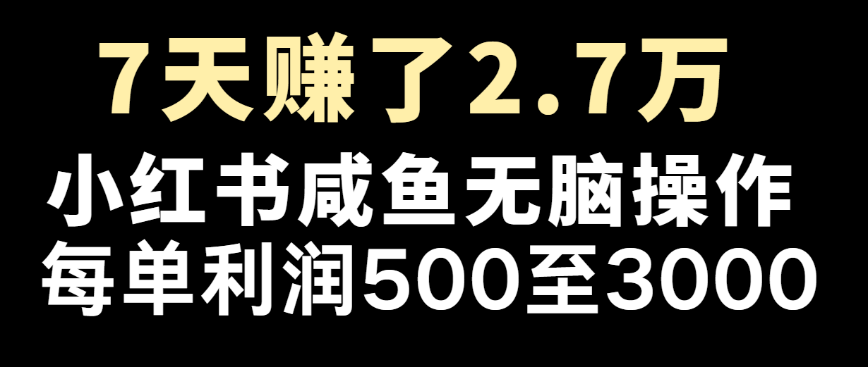 七天赚了2.7万！每单利润zui少500+，轻松月入5万+小白有手就行插图