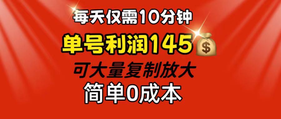 （12027期）每天仅需10分钟，单号利润145 可复制放大 简单0成本插图