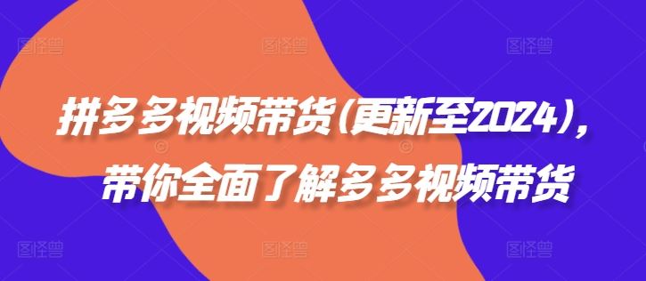 拼多多视频带货(更新至2024)，带你全面了解多多视频带货插图