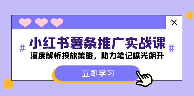 （12289期）小红书-薯 条 推 广 实战课：深度解析投放策略，助力笔记曝光飙升插图