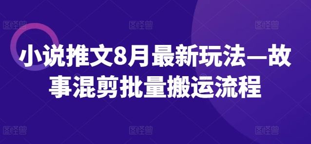 小说推文8月zui新玩法—故事混剪批量搬运流程插图