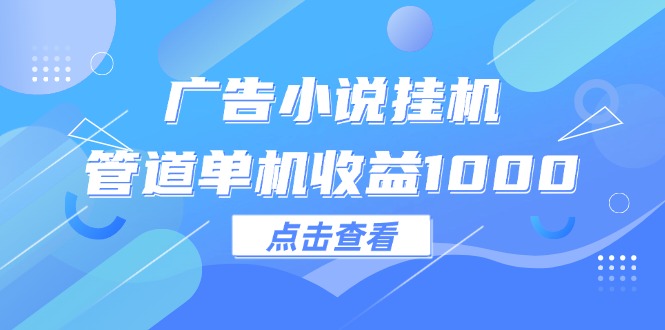 （12198期）广告小说挂机管道单机收益1000+插图