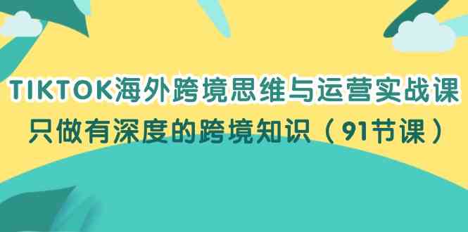 TIKTOK海外跨境思维与运营实战课，只做有深度的跨境知识（91节课）插图