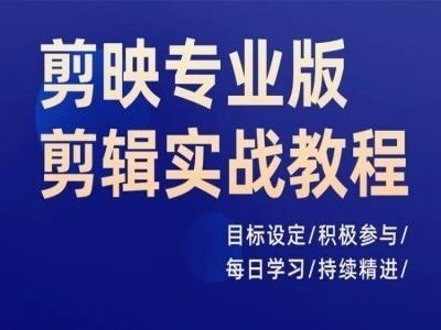 剪映专业版剪辑实战教程，目标设定/积极参与/每日学习/持续精进插图