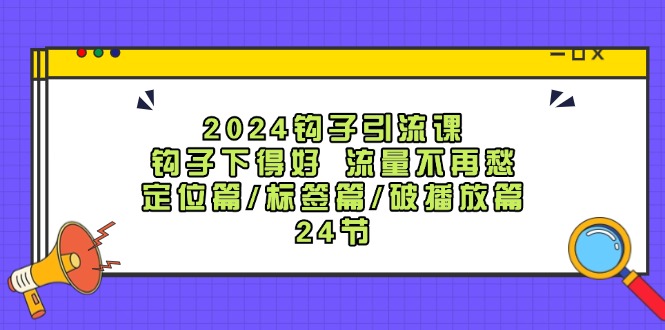 2024钩子引流课：钩子下得好流量不再愁，定位篇/标签篇/破播放篇/24节插图