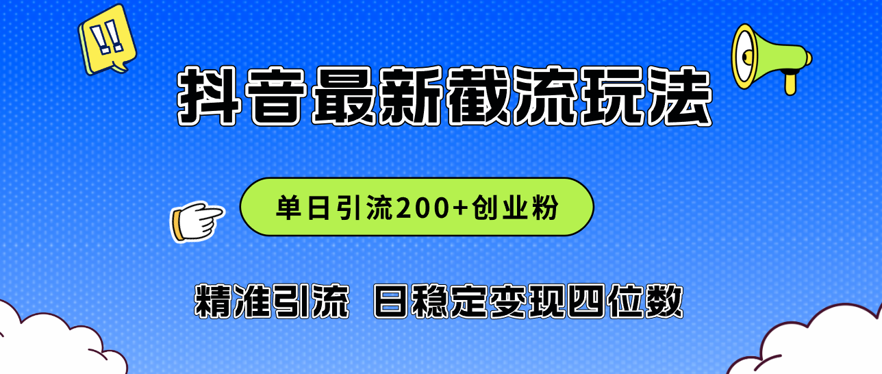 （12197期）2024年抖音评论区zui新截流玩法，日引200+创业粉，日稳定变现四位数实操…插图