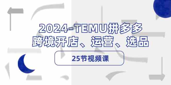 2024TEMU拼多多跨境开店、运营、选品（25节视频课）插图