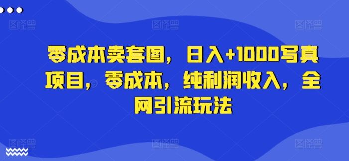 零成本卖套图，日入+1000写真项目，零成本，纯利润收入，全网引流玩法插图