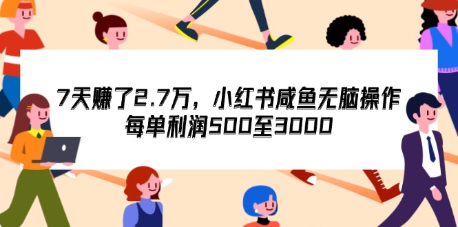 （12192期）7天收了2.7万，小红书咸鱼无脑操作，每单利润500至3000插图