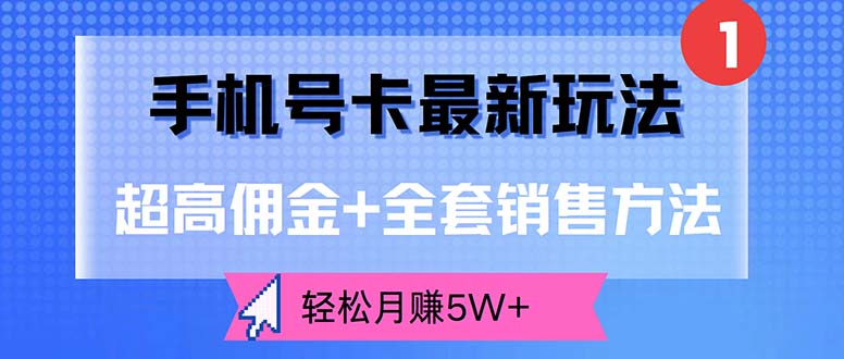 （12375期）手机号卡zui新玩法，超高佣金+全套销售方法，轻松月赚5W+插图