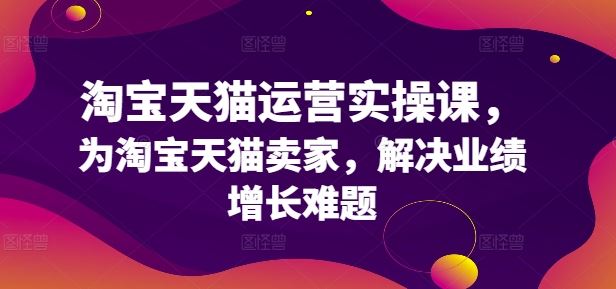 淘宝天猫运营实操课，为淘宝天猫卖家，解决业绩增长难题插图