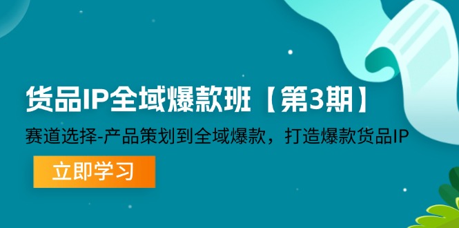 货品IP全域爆款班【第3期】赛道选择、产品策划到全域爆款，打造爆款货品IP插图