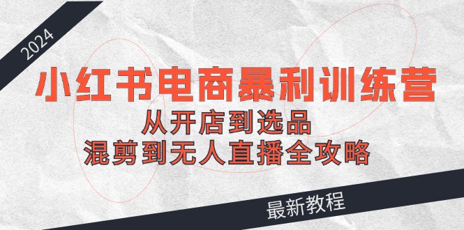 （12361期）2024小红书电商暴利训练营：从开店到选品，混剪到无人直播全攻略插图