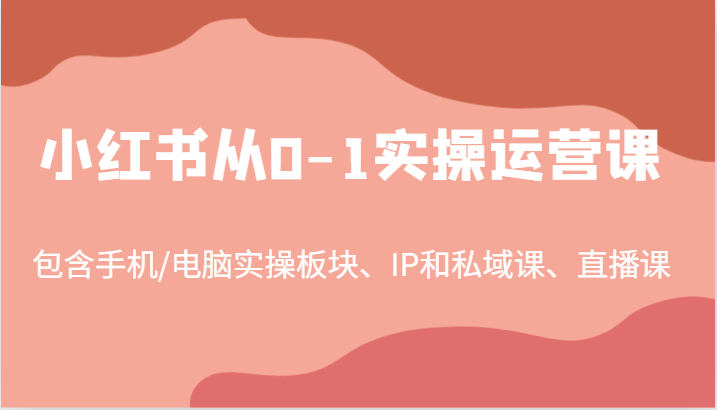 小红书从0-1实操运营课，包含手机/电脑实操板块、IP和私域课、直播课（97节）插图