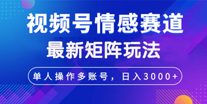 （12609期）视频号创作者分成情感赛道zui新矩阵玩法日入3000+插图