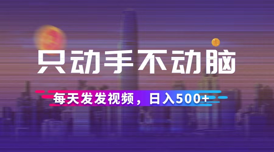 （12433期）只动手不动脑，每天发发视频，日入500+插图