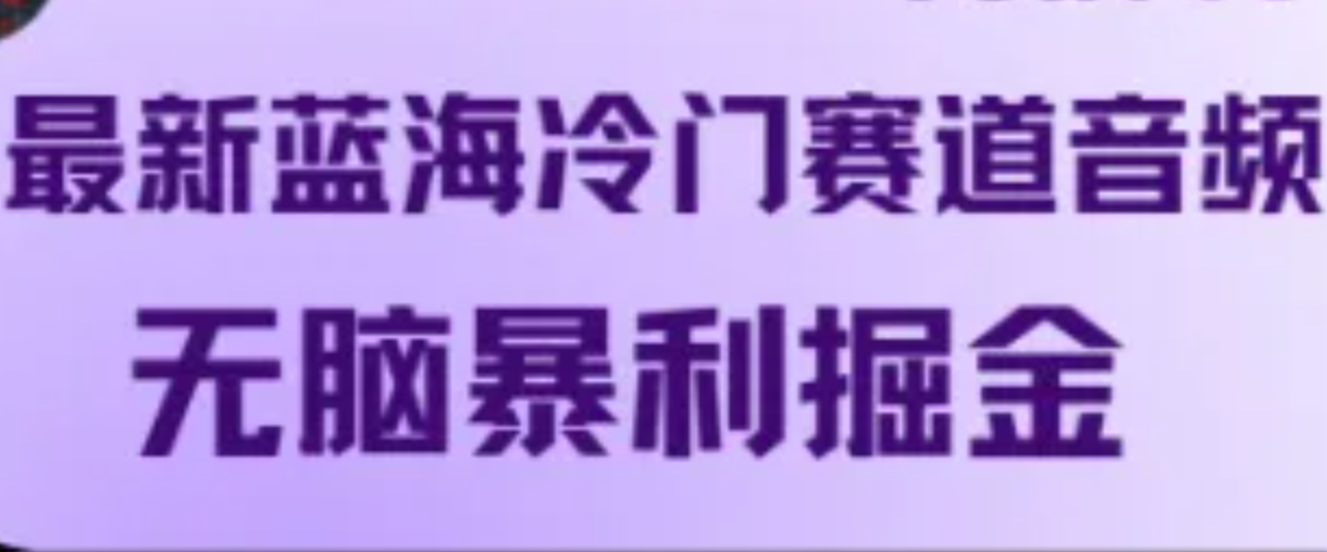 zui新蓝海冷门赛道音频，无脑暴利掘金插图