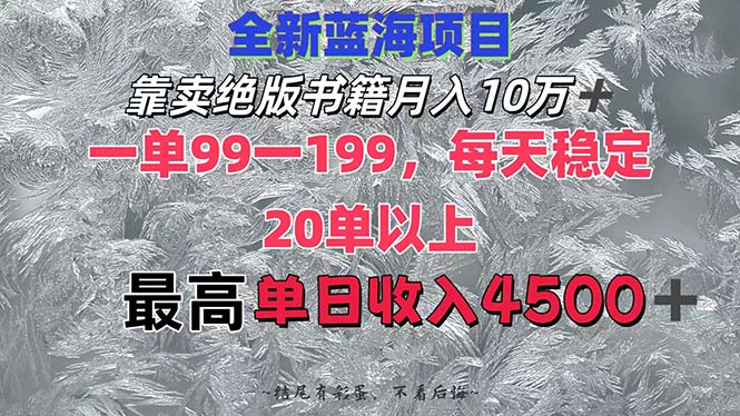 （12512期）靠卖绝版书籍月入10W+,一单99-199，一天平均20单以上，zui高收益日入4500+插图