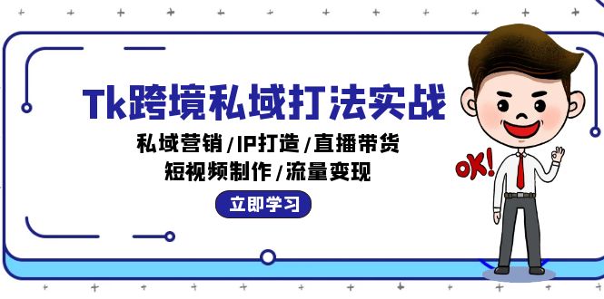 （12598期）Tk跨境私域打法实战：私域营销/IP打造/直播带货/短视频制作/流量变现插图