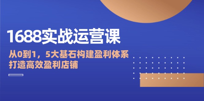 （12482期）1688实战运营课：从0到1，5大基石构建盈利体系，打造高效盈利店铺插图