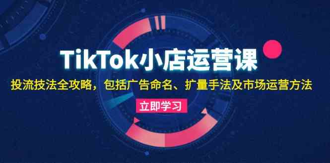 TikTok小店运营课：投流技法全攻略，包括广告命名 扩量手法及市场运营方法插图