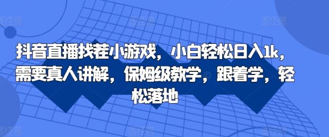 抖音直播找茬小游戏，小白轻松日入1k，需要真人讲解，保姆级教学，跟着学，轻松落地【揭秘】插图